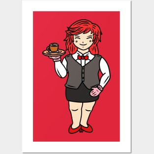 Cute chibi waitress Posters and Art